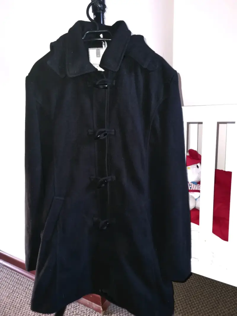 Abrigo Mujer Negro Clásico Nuevo XL - 1