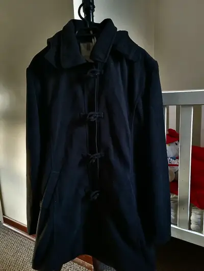 Abrigo Mujer Negro Clásico Nuevo XL - miniatura 3