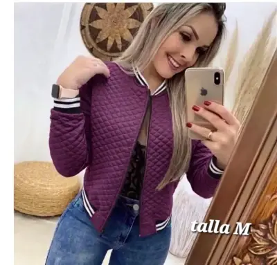Chaqueta acolchada morada para mujer talla M - miniatura 1