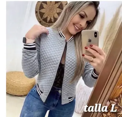 Chaqueta acolchada morada para mujer talla M - miniatura 3