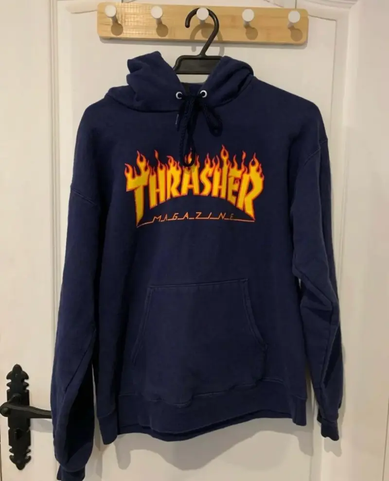 Polerón con capucha Thrasher azul oscuro - 1