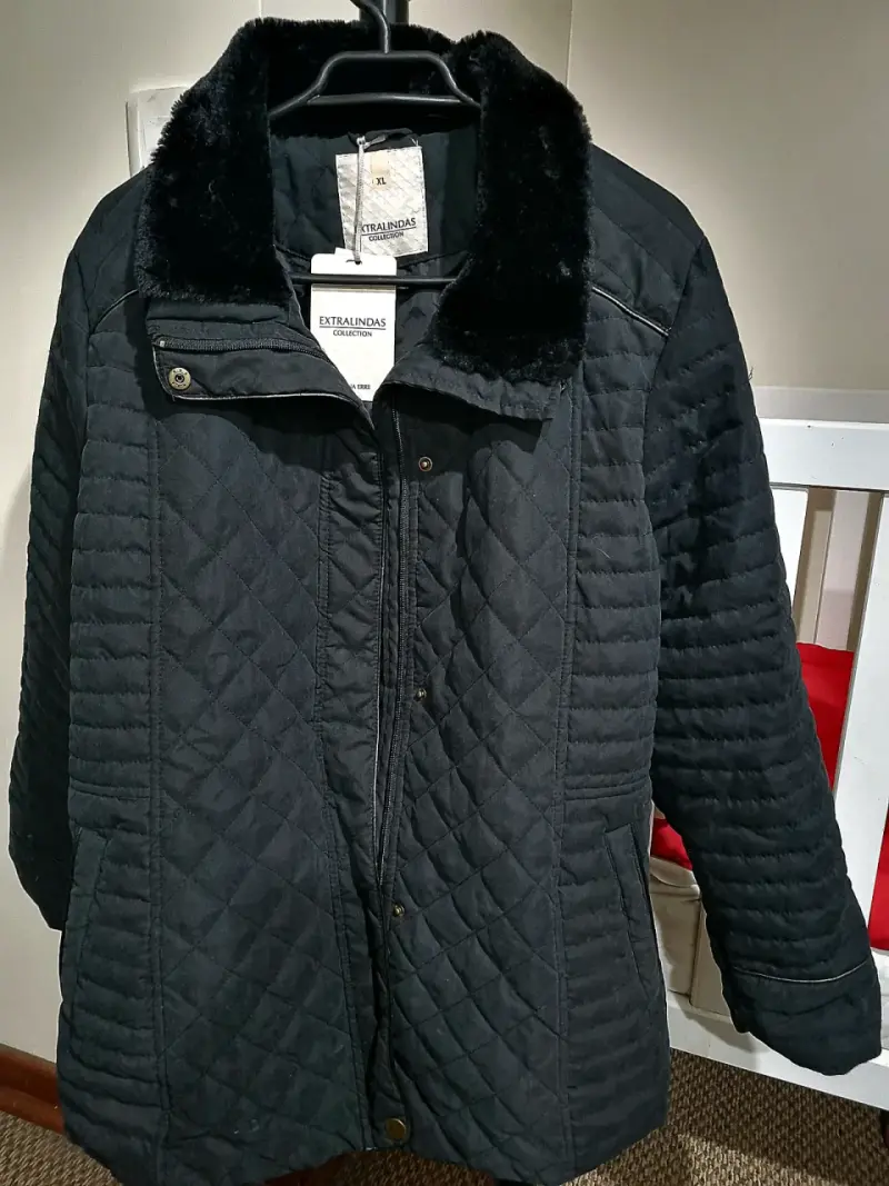Chaquta Mujer Acolchado Negro Nueva XL - 3