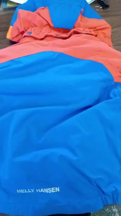 Chaqueta impermeable Helly Hansen azul y naranja - miniatura 3