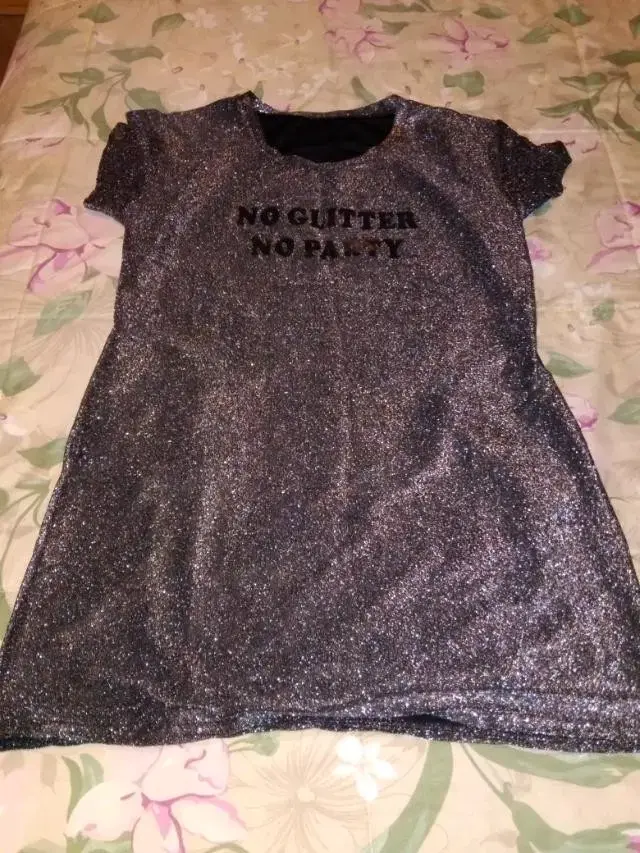 Top de fiesta con lentejuelas negro y cobre - 2