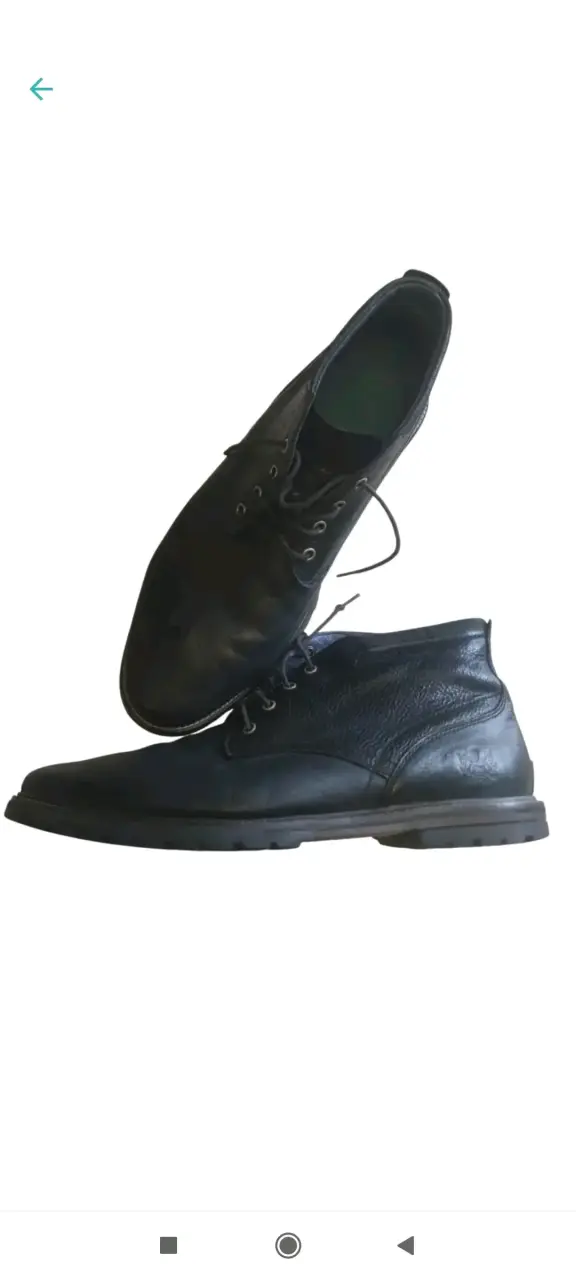 Botines de cuero negro para hombre