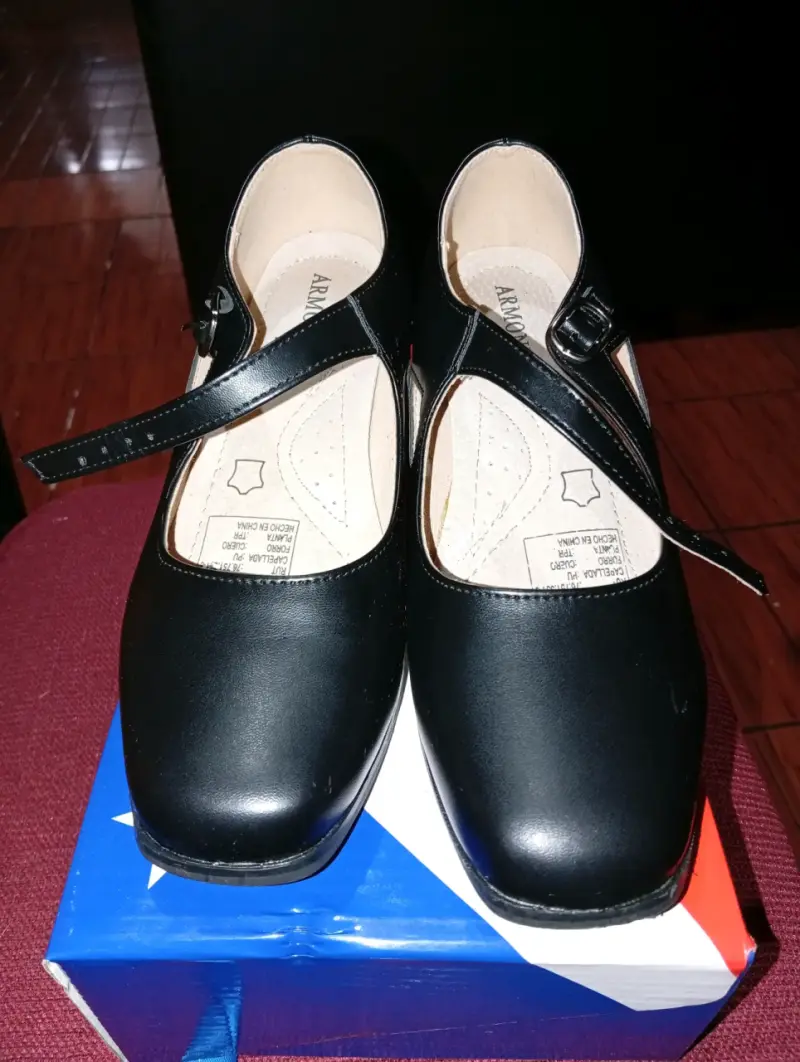Zapatos de baile cueca negros, de cuero - 1