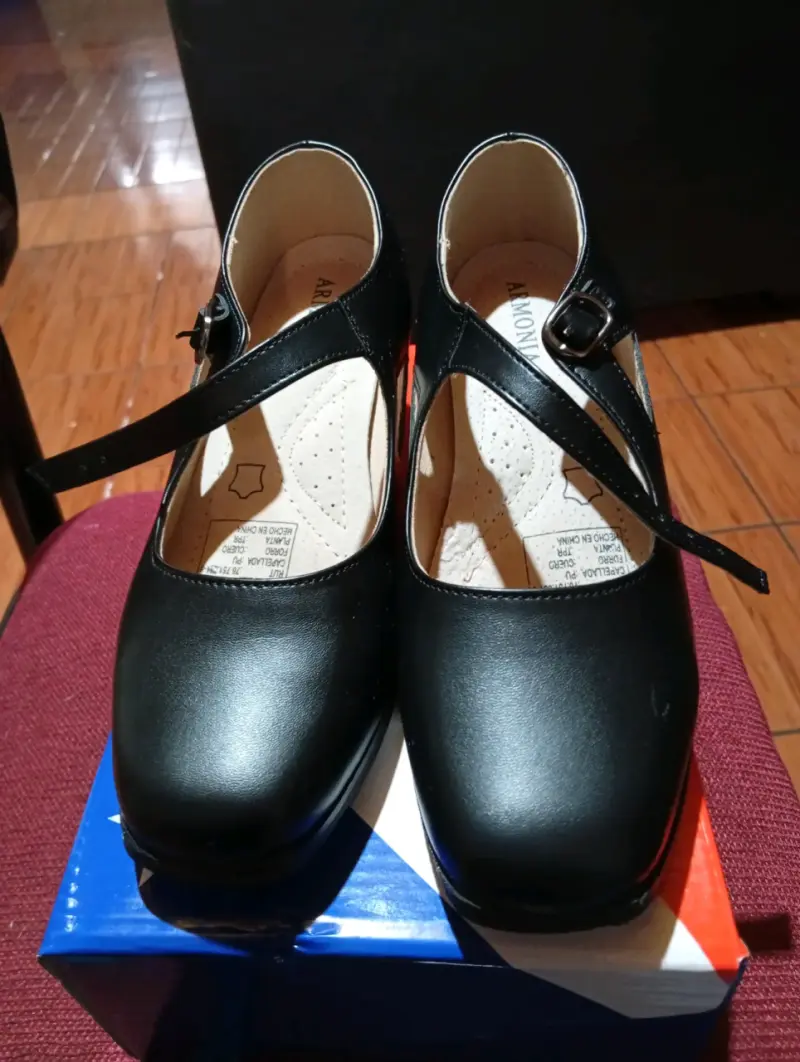 Zapatos de baile cueca negros, de cuero - 2