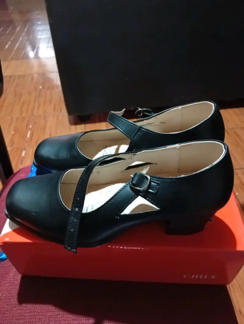 Zapatos de baile cueca negros, de cuero - 3