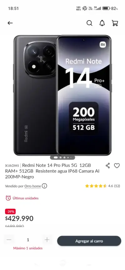 Xiaomi Redmi Note 14 Pro Plus 5G 12GB RAM 512GB Negro - miniatura 1