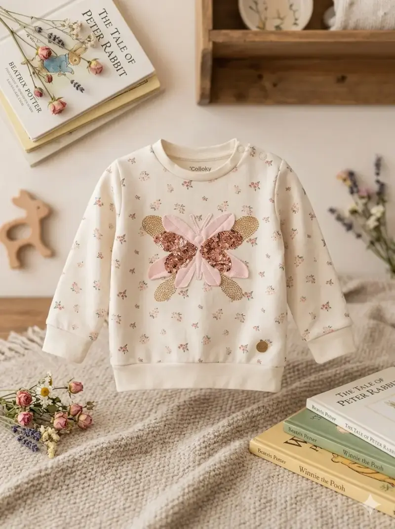 Polerón niña 4kids con diseño de mariposa