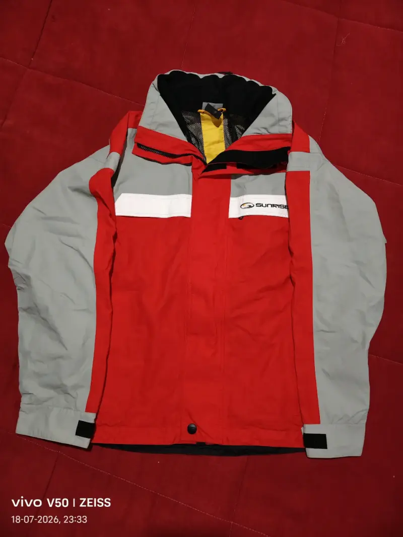 Chaqueta impermeable roja Sunrise para hombre