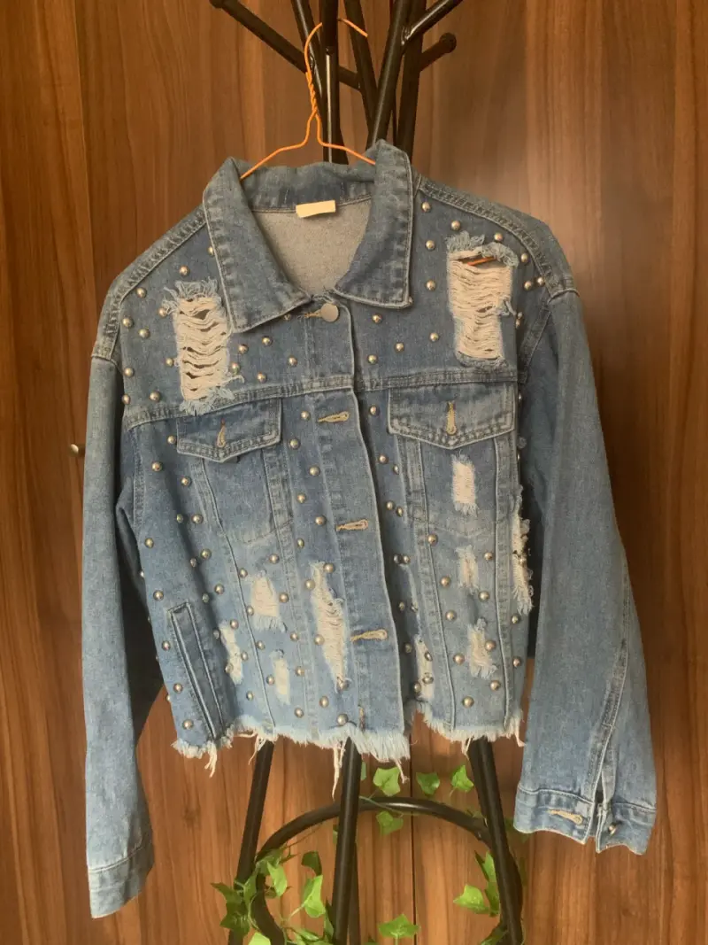 Chaqueta de Jeans con perlitas - 1