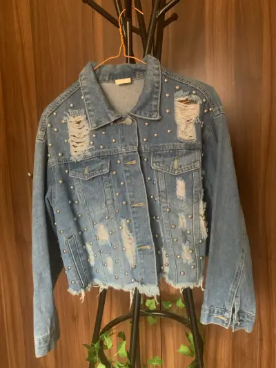 Chaqueta de Jeans con perlitas - miniatura 1