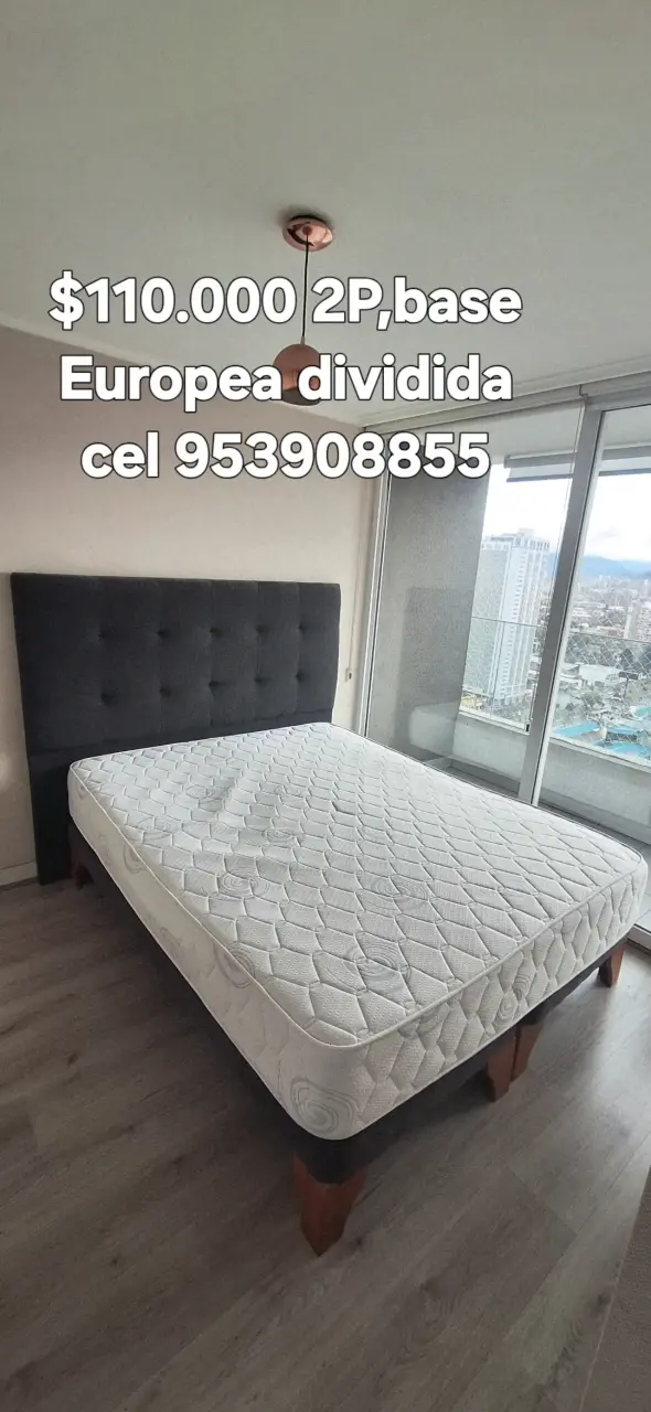 Cama 2 plazas con base europea dividida - 1