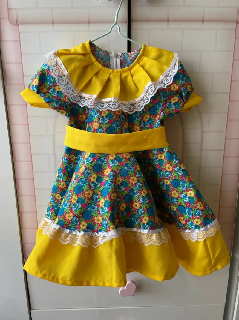 Vestido infantil floral cueca - 1