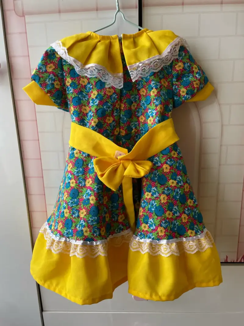 Vestido infantil floral cueca - 2