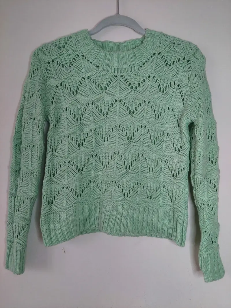 Suéter tejido verde menta - 1