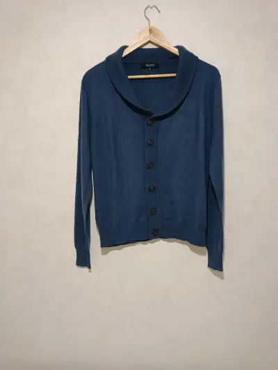 Cárdigan azul de lana para hombre - miniatura 1