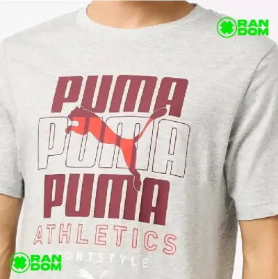 Polera deportiva Puma gris para hombre - miniatura 1