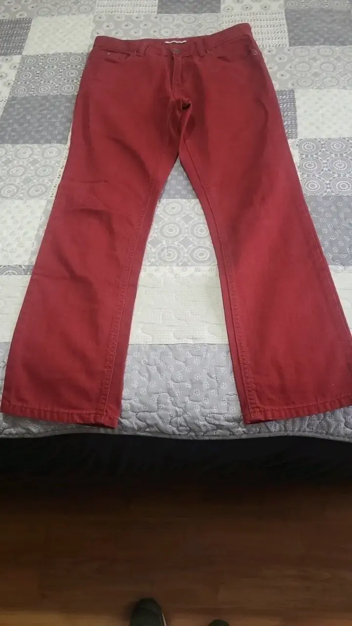 Pantalones rojos de mezclilla para mujer - 1