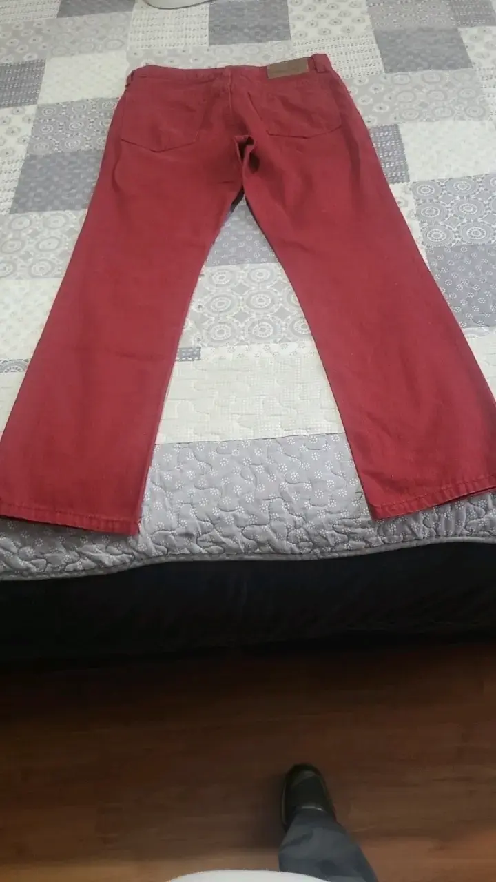 Pantalones rojos de mezclilla para mujer - 2