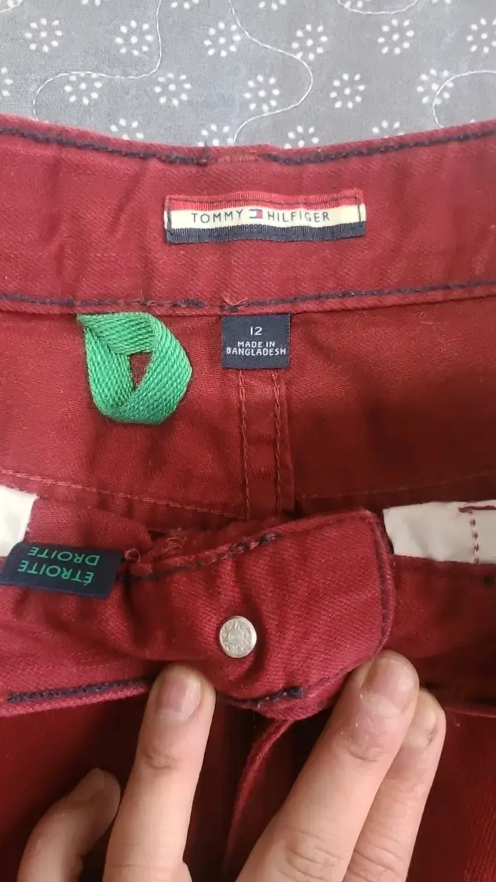 Pantalones rojos de mezclilla para mujer - 3