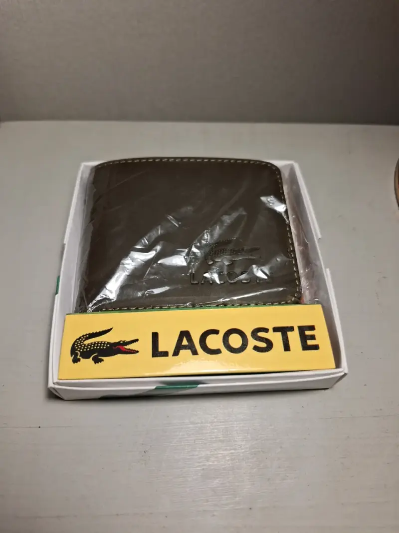 Billetera de cuero Lacoste marrón - 1