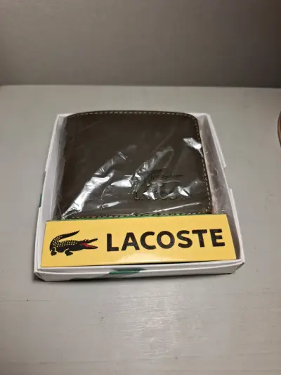 Billetera de cuero Lacoste marrón - miniatura 1