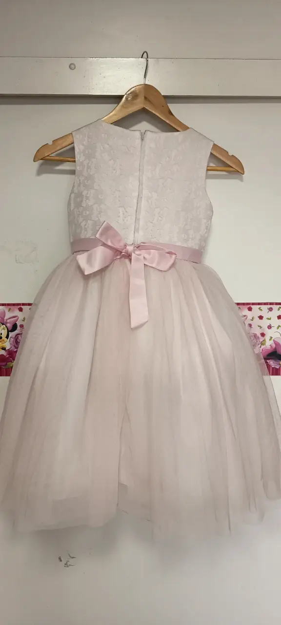 Vestido de fiesta para niña con lazo rosa - 2