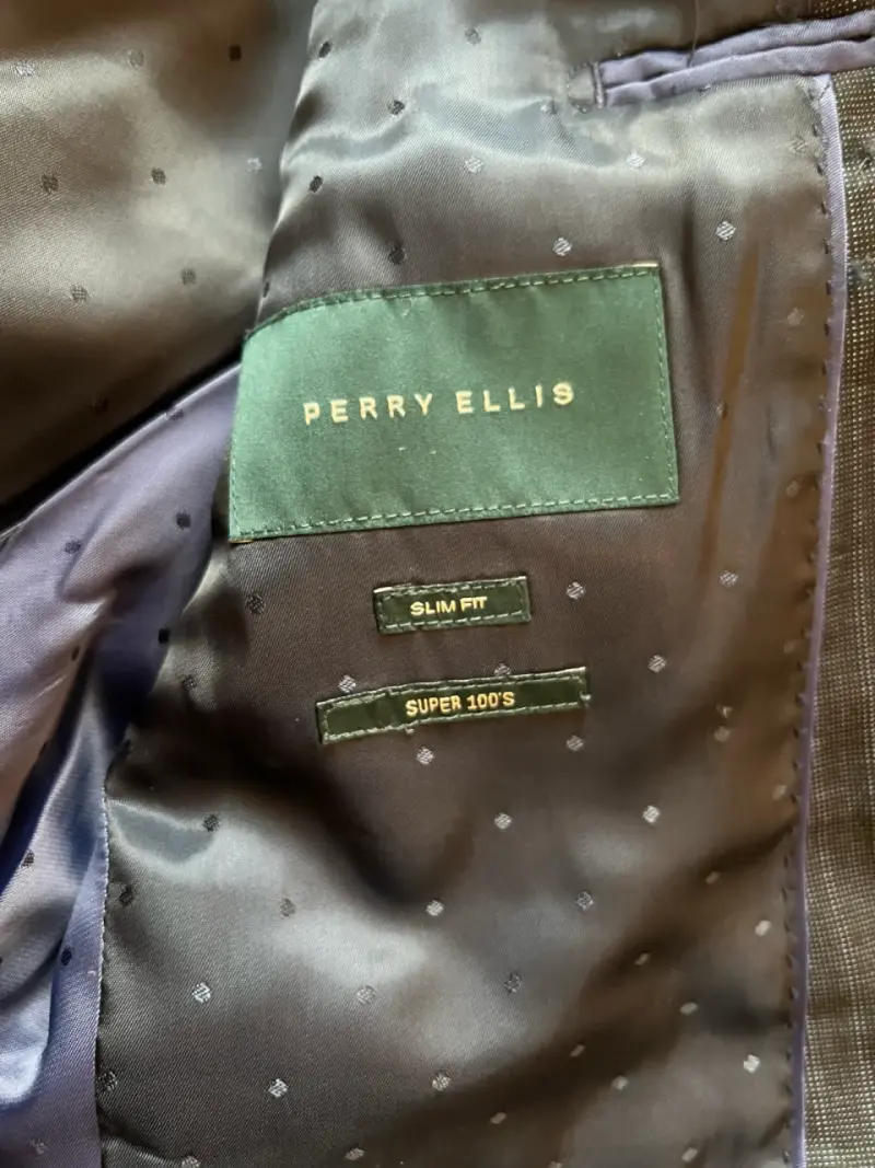 Traje formal de hombre a rayas Perry Ellis - 3