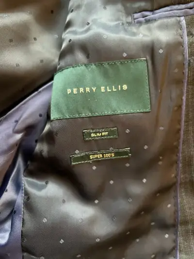 Traje formal de hombre a rayas Perry Ellis - miniatura 3