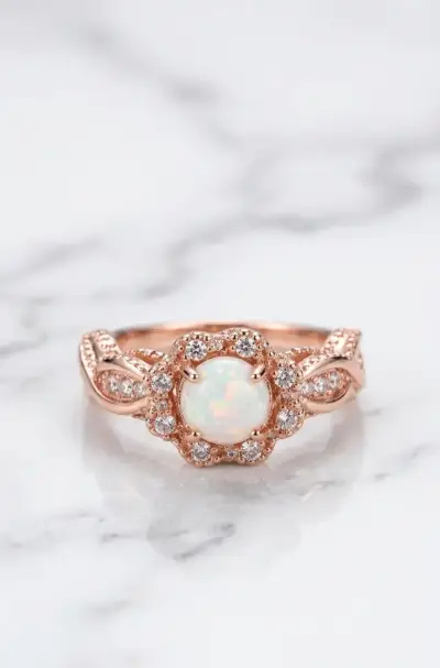 Anillo Aura Opal & Rose Twist - miniatura 1