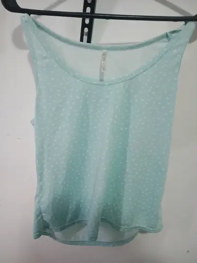 Polera sin mangas celeste con lunares - miniatura 1