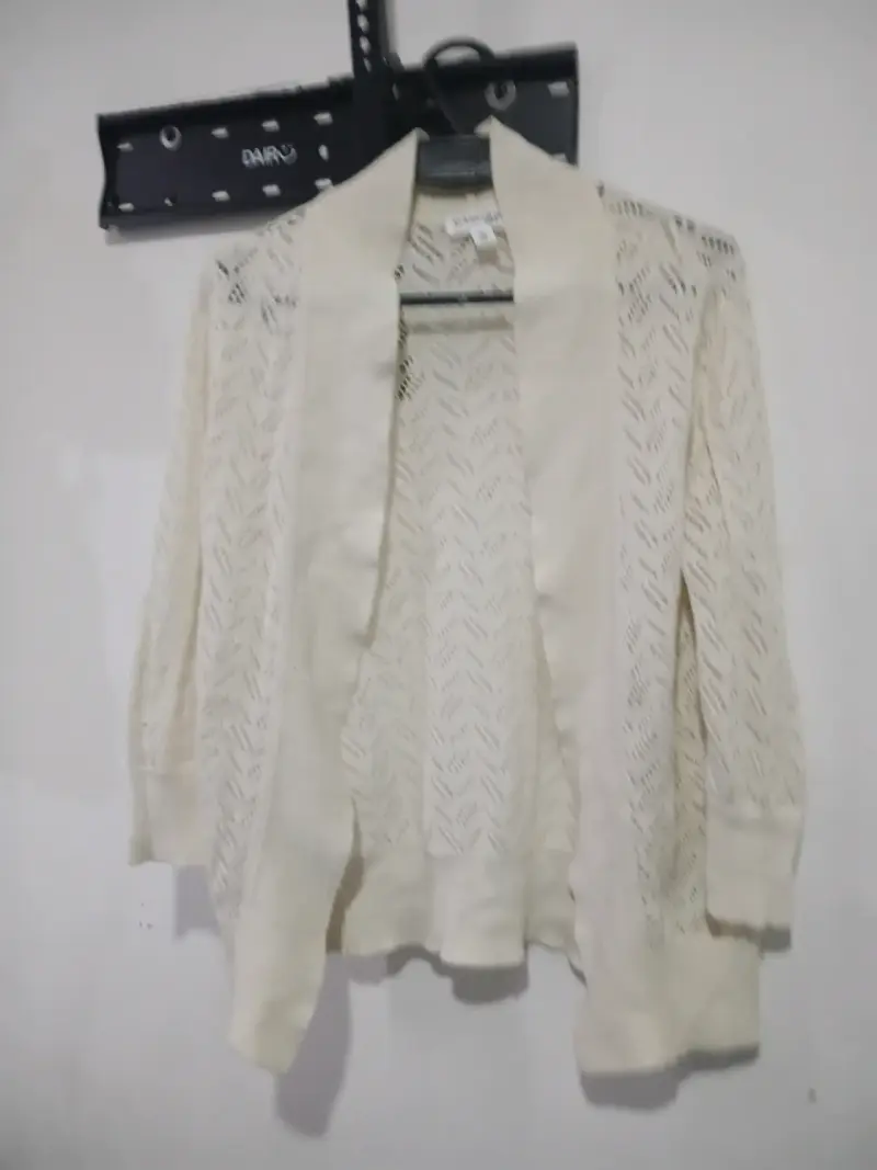Cárdigan de encaje blanco para mujer - 1