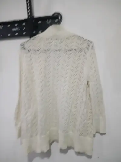 Cárdigan de encaje blanco para mujer - miniatura 2