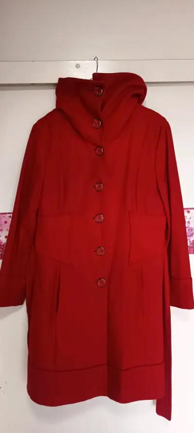 Abrigo rojo elegante para mujer Zibel - miniatura 2