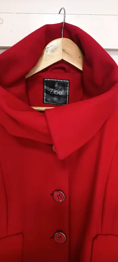 Abrigo rojo elegante para mujer Zibel - miniatura 3