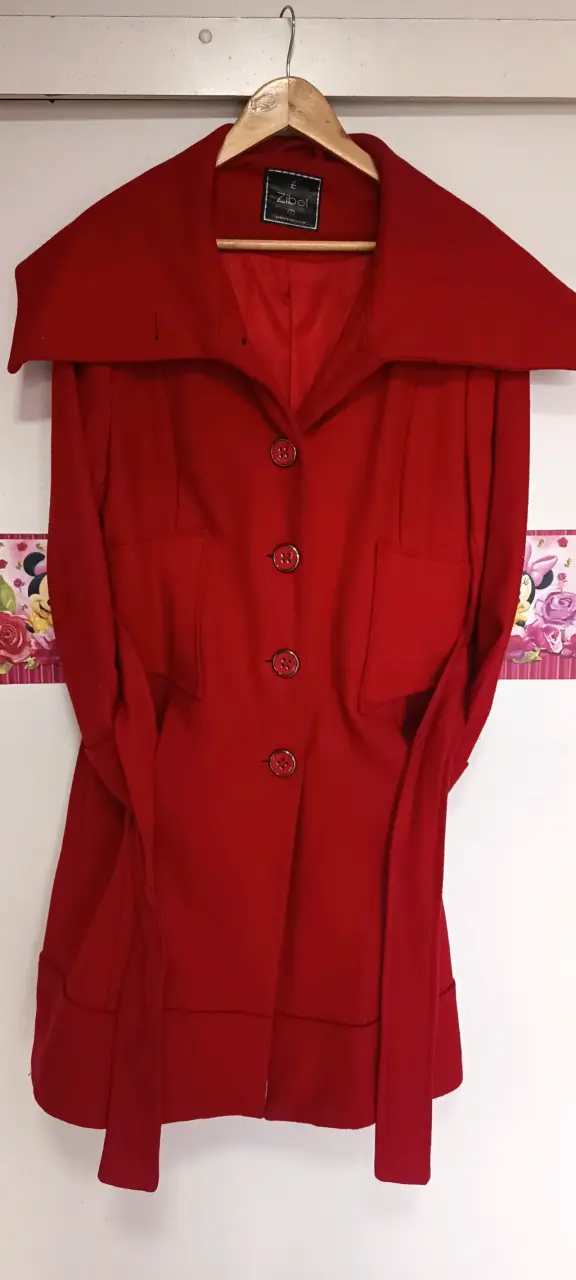 Abrigo rojo elegante para mujer Zibel - 5