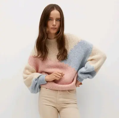 Suéter de lana colorido para mujer - miniatura 1