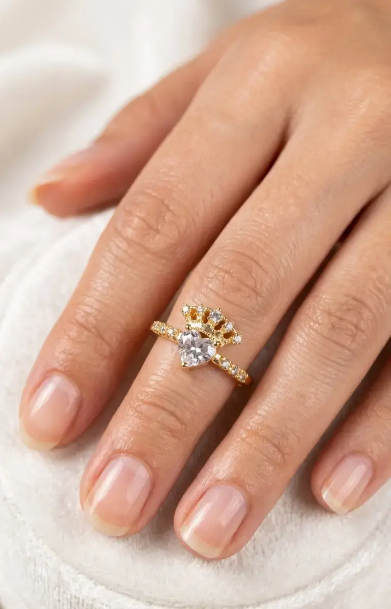 Anillo Tiara Corazón Imperial Oro - 2