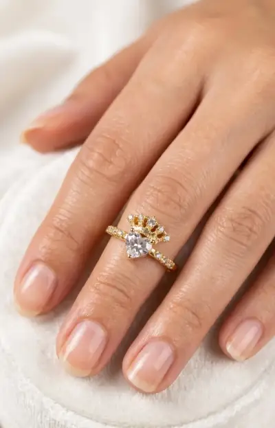 Anillo Tiara Corazón Imperial Oro - miniatura 2