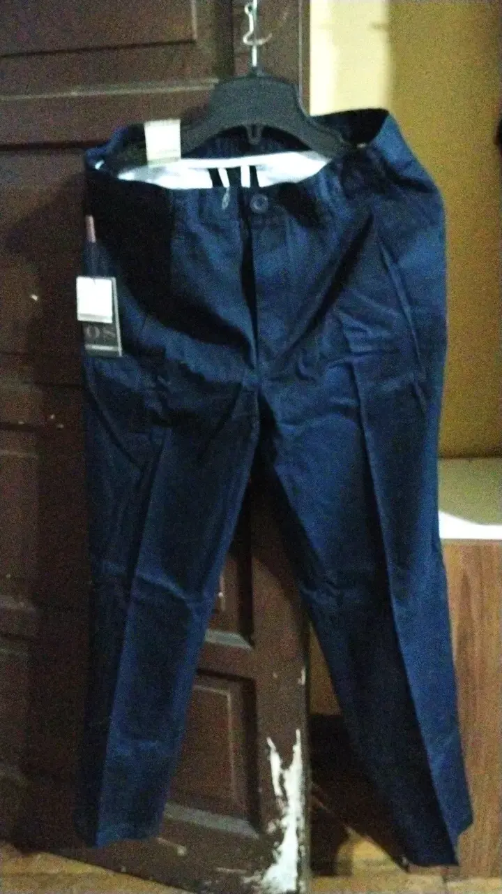 Pantalones de vestir azul marino para hombre - 1