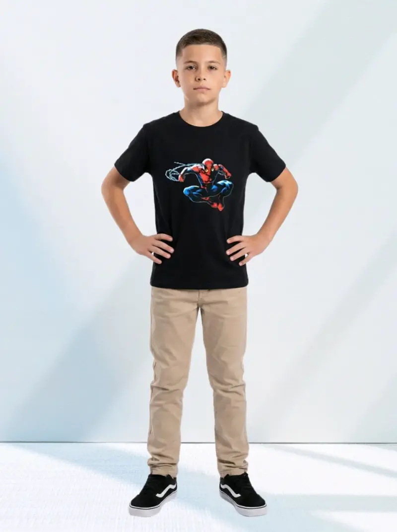 Polera de niño Spiderman negra Talla 10-12 (L) - 1