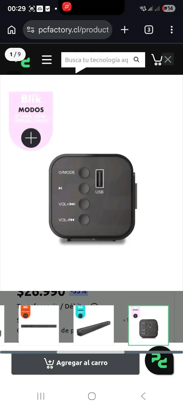 Receptor de Audio Blik con USB y Modos Múltiples - 1
