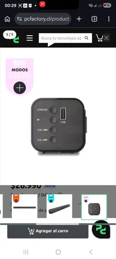 Receptor de Audio Blik con USB y Modos Múltiples - miniatura 1