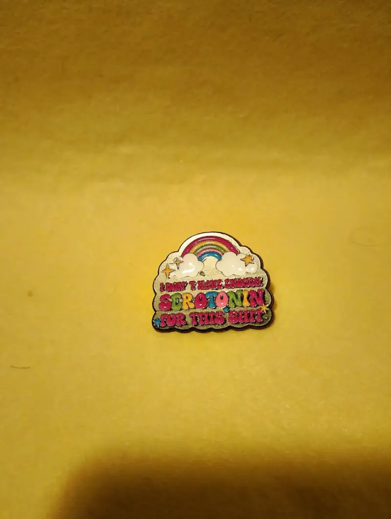Pin de esmalte arcoíris con mensaje divertido - 1