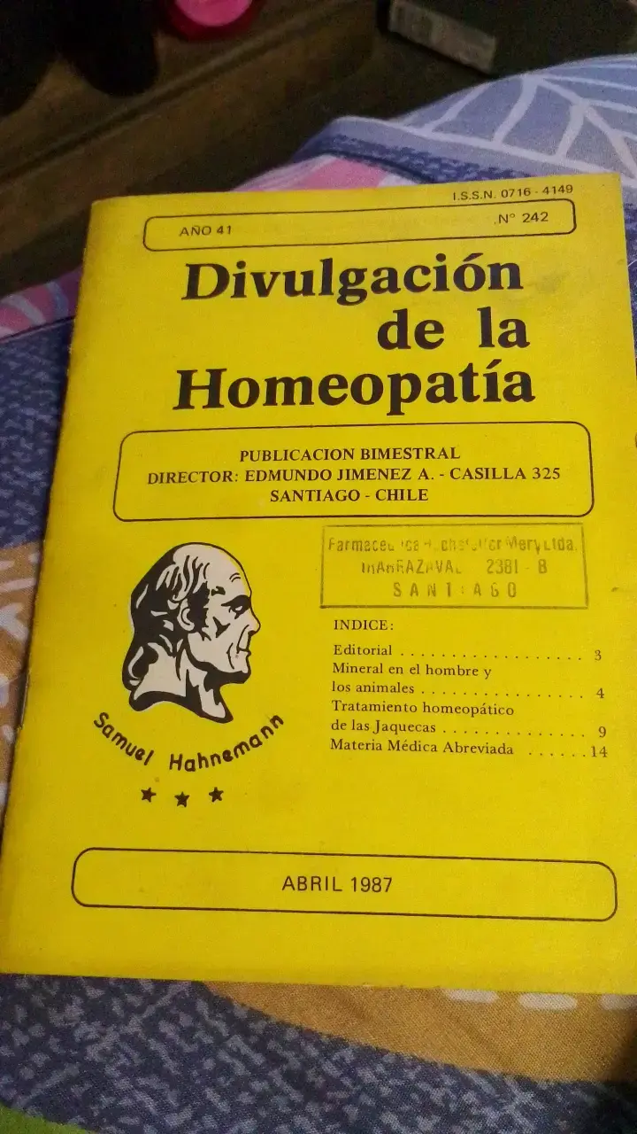 Revista Divulgación de la Homeopatía Abril 1987 - 1