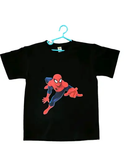 Polera negra de niño diseño Spiderman talla 10-12 - miniatura 2