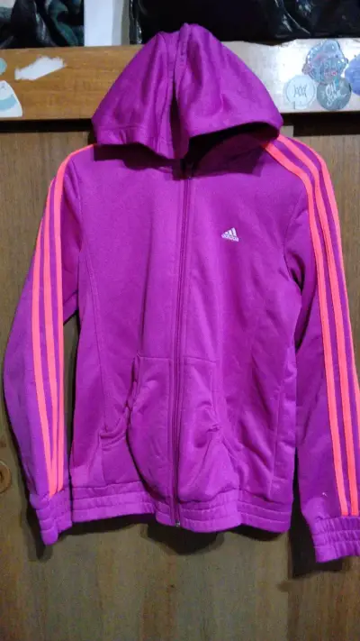 Polerón morado con capucha Adidas para mujer - miniatura 1