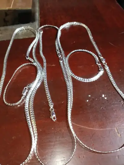Cadena de plata esterlina + pulsera de plata - miniatura 1